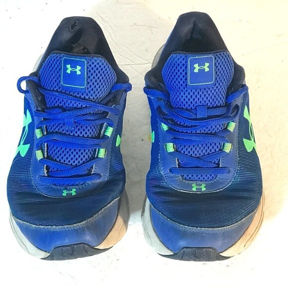 Under Armour Blue Green Run Running Track Training Workout Athletic Shoes - Picture 1 of 10